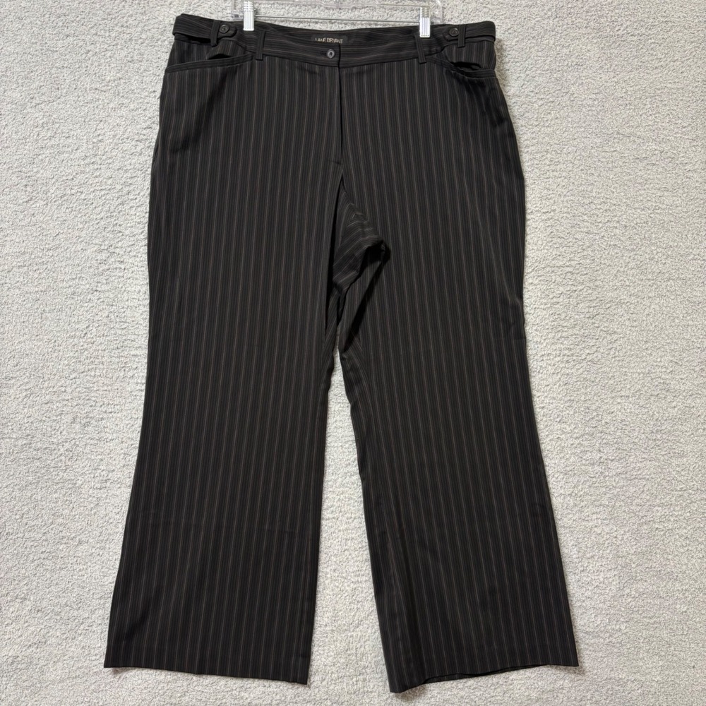Wide Leg Pinstripe Trouser Pants Size 22 Polished Office Career